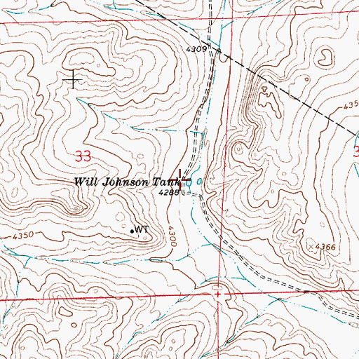 Topographic Map of Will Johnson Tank, NM