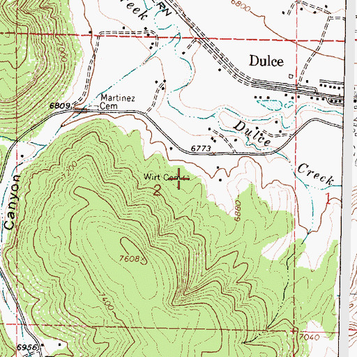 Topographic Map of Wirt Cemetery, NM