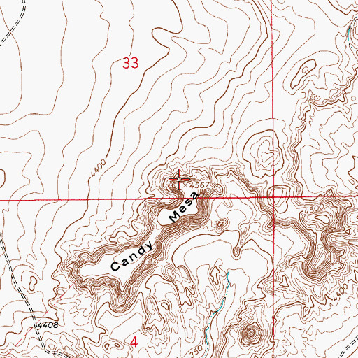Topographic Map of Candy Mesa, NM