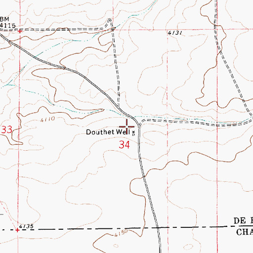 Topographic Map of Douthet Well, NM