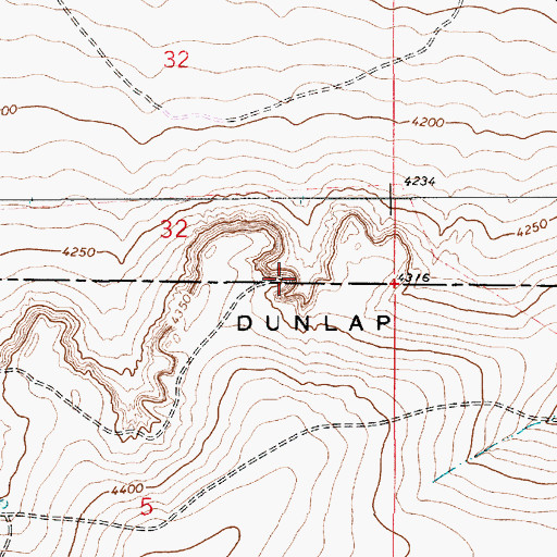 Topographic Map of Dunlap Sill, NM