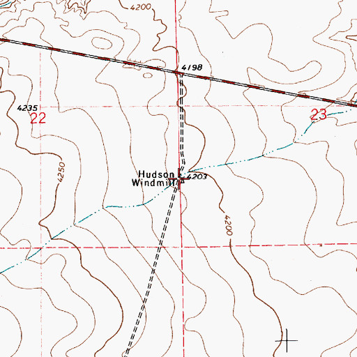 Topographic Map of Hudson Windmill, NM