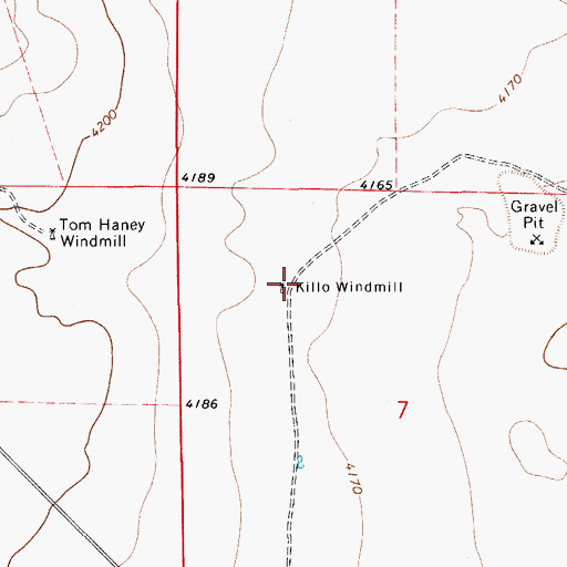 Topographic Map of Killo Windmill, NM