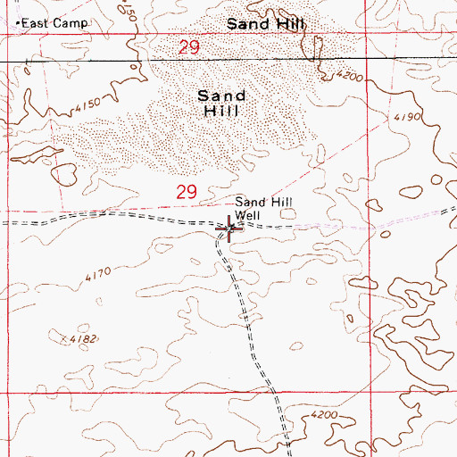Topographic Map of Sand Hill Well, NM