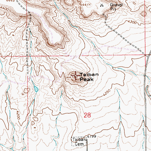 Topographic Map of Taiban Peak, NM