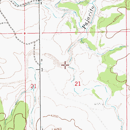 Topographic Map of Blanca Creek, NM