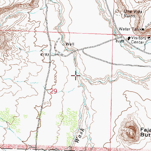 Topographic Map of Fajada Wash, NM
