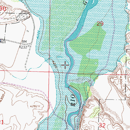 Topographic Map of Palomas Creek, NM