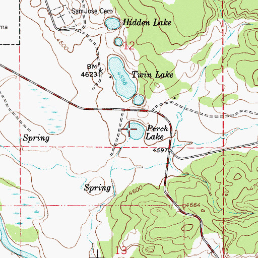 Topographic Map of Perch Lake, NM