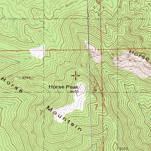 Topographic Map of Horse Peak, NM