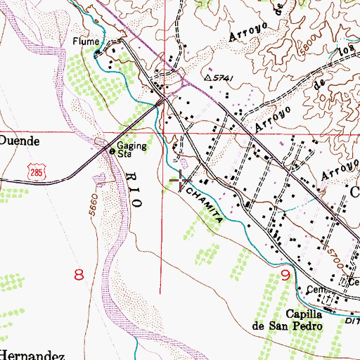 Topographic Map of Arroyo de Trujillos, NM