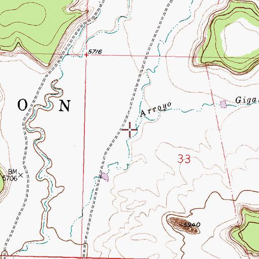 Topographic Map of Arroyo Gigante, NM