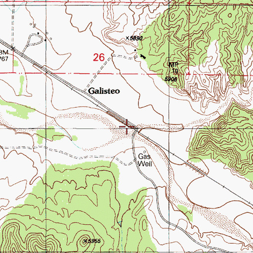 Topographic Map of Caada de la Cueva, NM