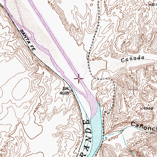 Topographic Map of Caada Ancha, NM