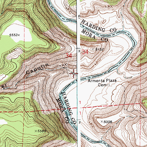 Topographic Map of Caon el Capulin, NM