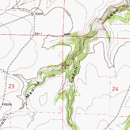 Topographic Map of Caon Medina, NM