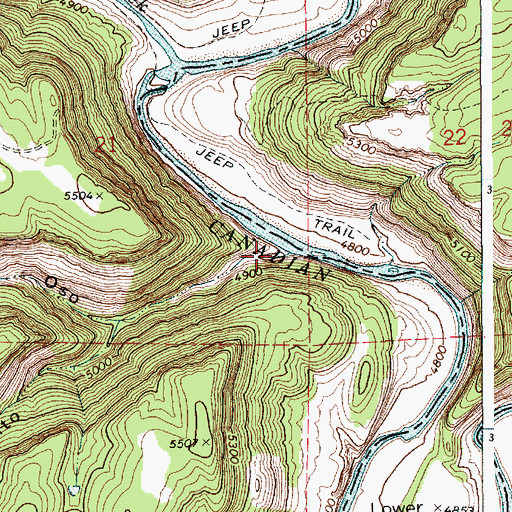 Topographic Map of Caon Oso, NM