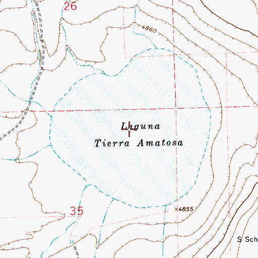 Topographic Map of Laguna Tierra Amatosa, NM