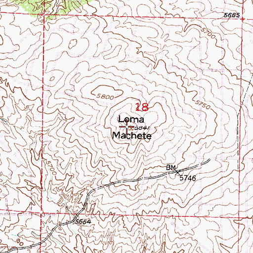 Topographic Map of Loma Machete, NM
