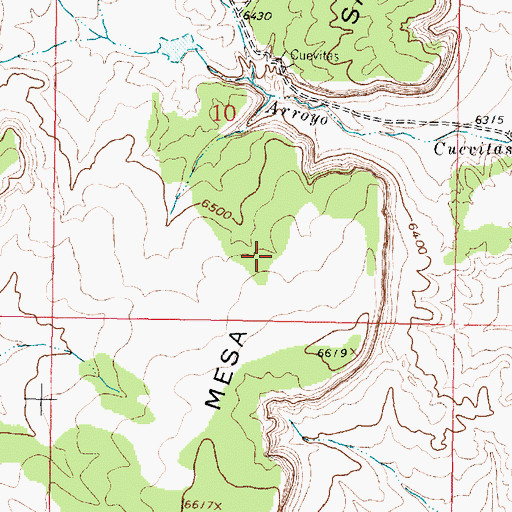 Topographic Map of Mesa San Luis, NM