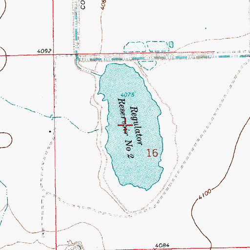 Topographic Map of Regulator Reservoir Number 2, NM