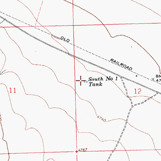 Topographic Map of South Number 1 Tank, NM