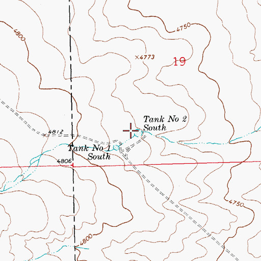 Topographic Map of Tank Number 2 South, NM