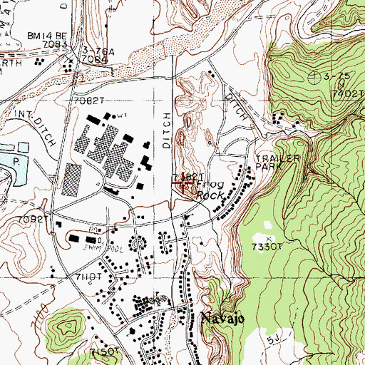 Topographic Map of Frog Rock, NM