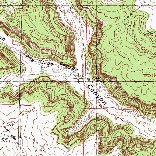 Topographic Map of Long Glade Canyon, NM