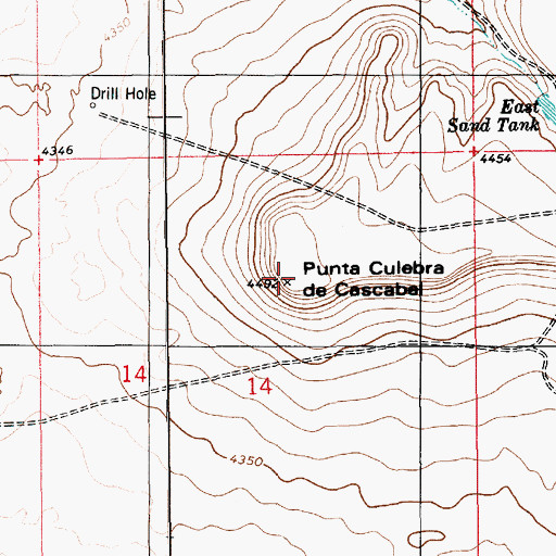 Topographic Map of Punta Culebra de Cascade, NM