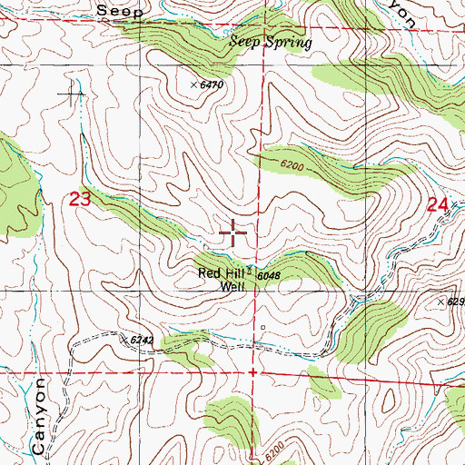 Topographic Map of Red Hill Well, NM