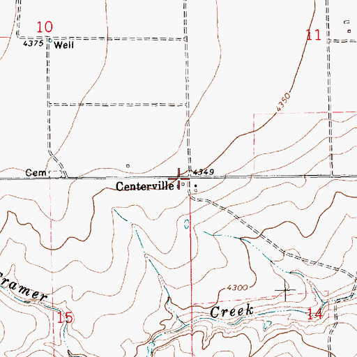 Topographic Map of Centerville, NM