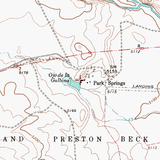 Topographic Map of Park Springs, NM