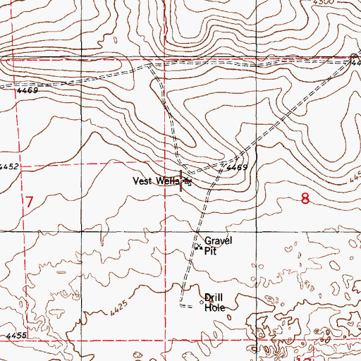 Topographic Map of Vest Wells, NM