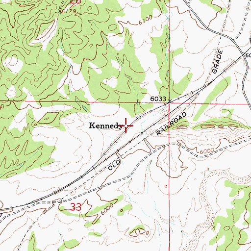 Topographic Map of Kennedy, NM