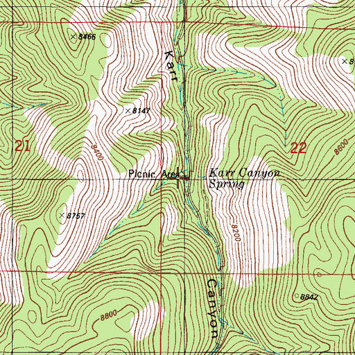 Topographic Map of Karr Canyon Picnic Area, NM