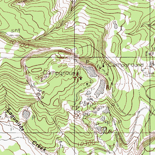 Topographic Map of Lower Lagunitas Campground, NM