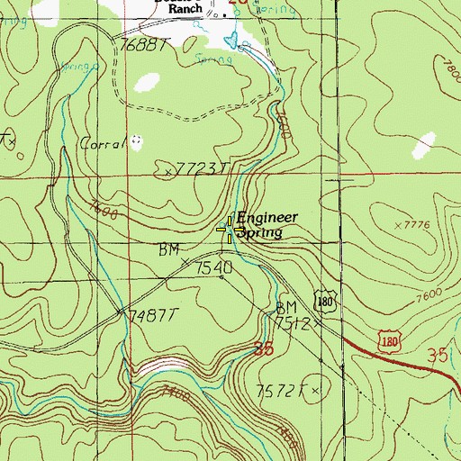 Topographic Map of Engineer Spring, NM