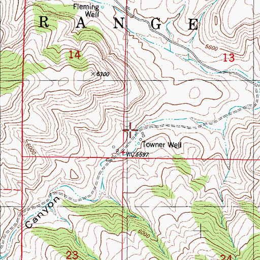 Topographic Map of Potter Ranch Headquarters (historical), NM
