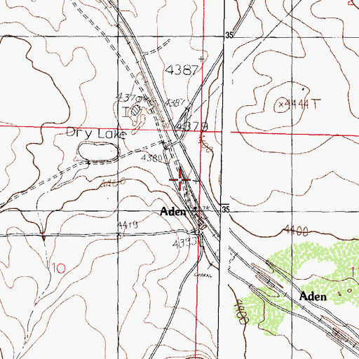 Topographic Map of Aden, NM