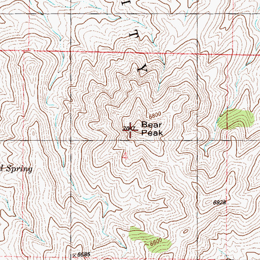 Topographic Map of Bear Peak, NM