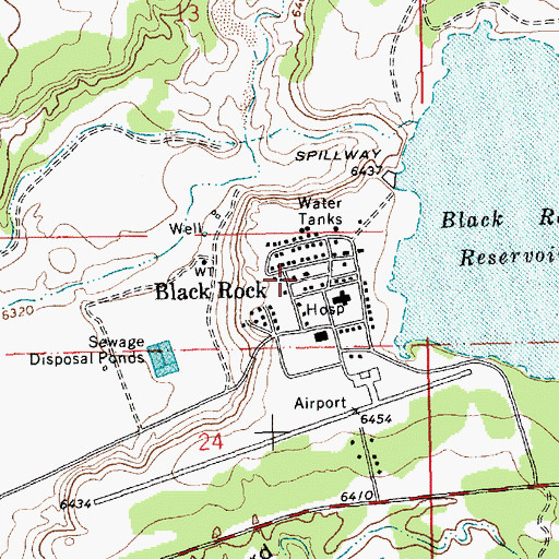 Topographic Map of Black Rock, NM