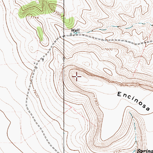 Topographic Map of Encinosa Mesa, NM