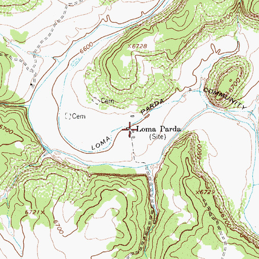 Topographic Map of Loma Parda, NM