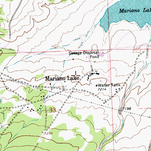 Topographic Map of Mariano Lake, NM