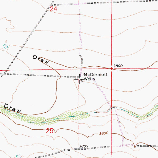 Topographic Map of McDermott Wells, NM