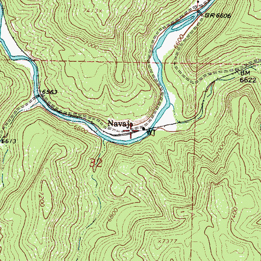 Topographic Map of Navajo, NM
