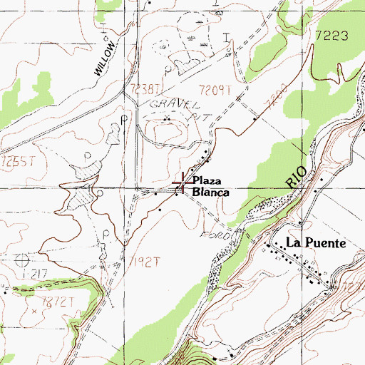 Topographic Map of Plaza Blanca, NM