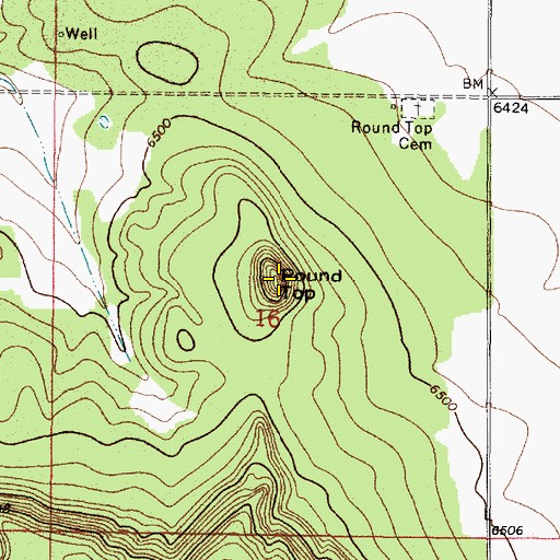 Topographic Map of Round Top, NM