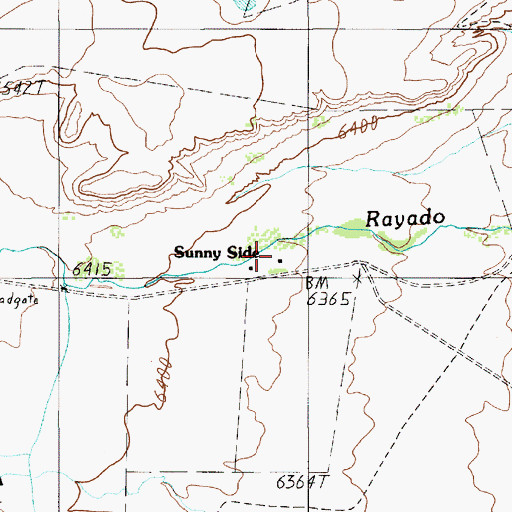 Topographic Map of Sunny Side, NM